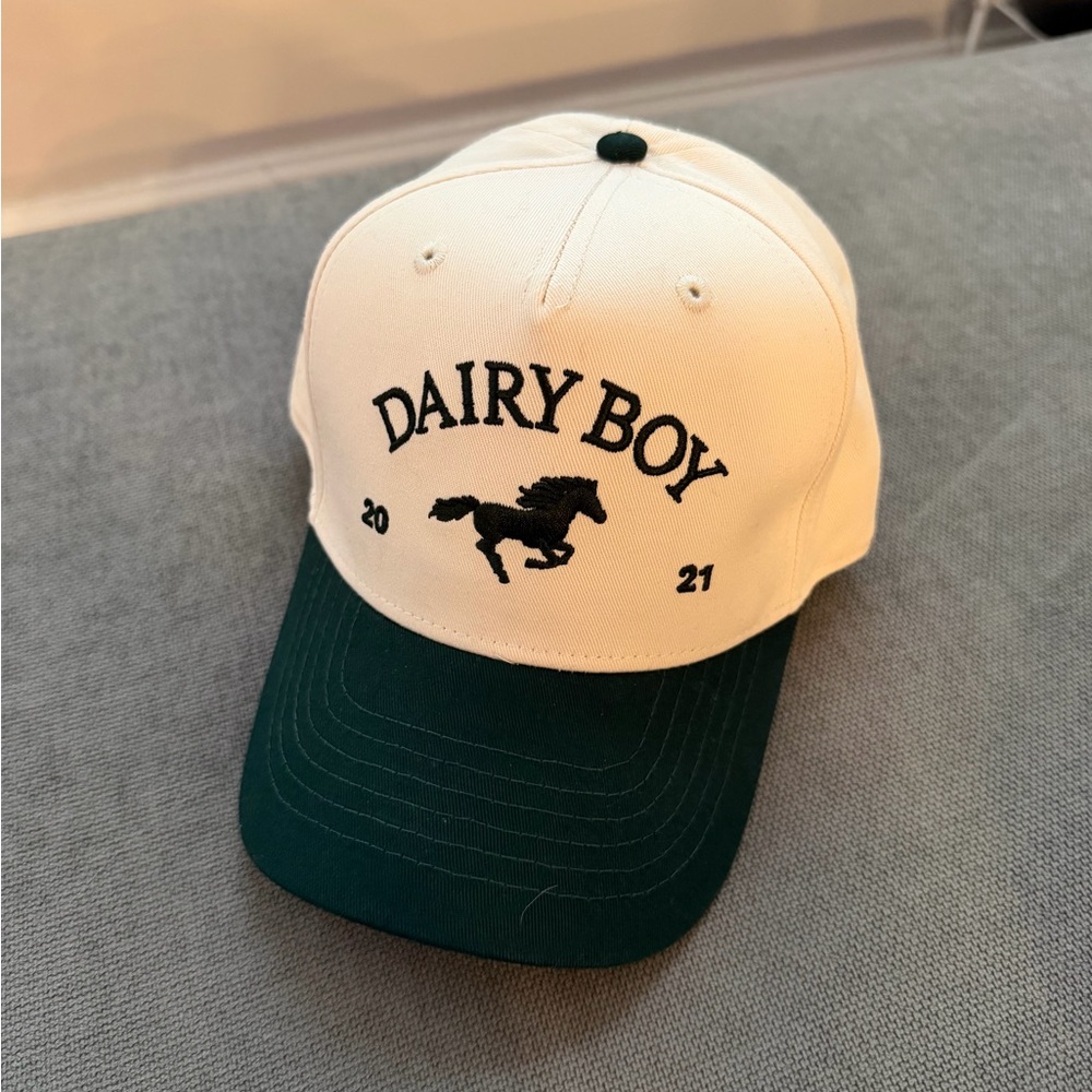Dairy Boy Hunter Green and Cream Baseball Cap